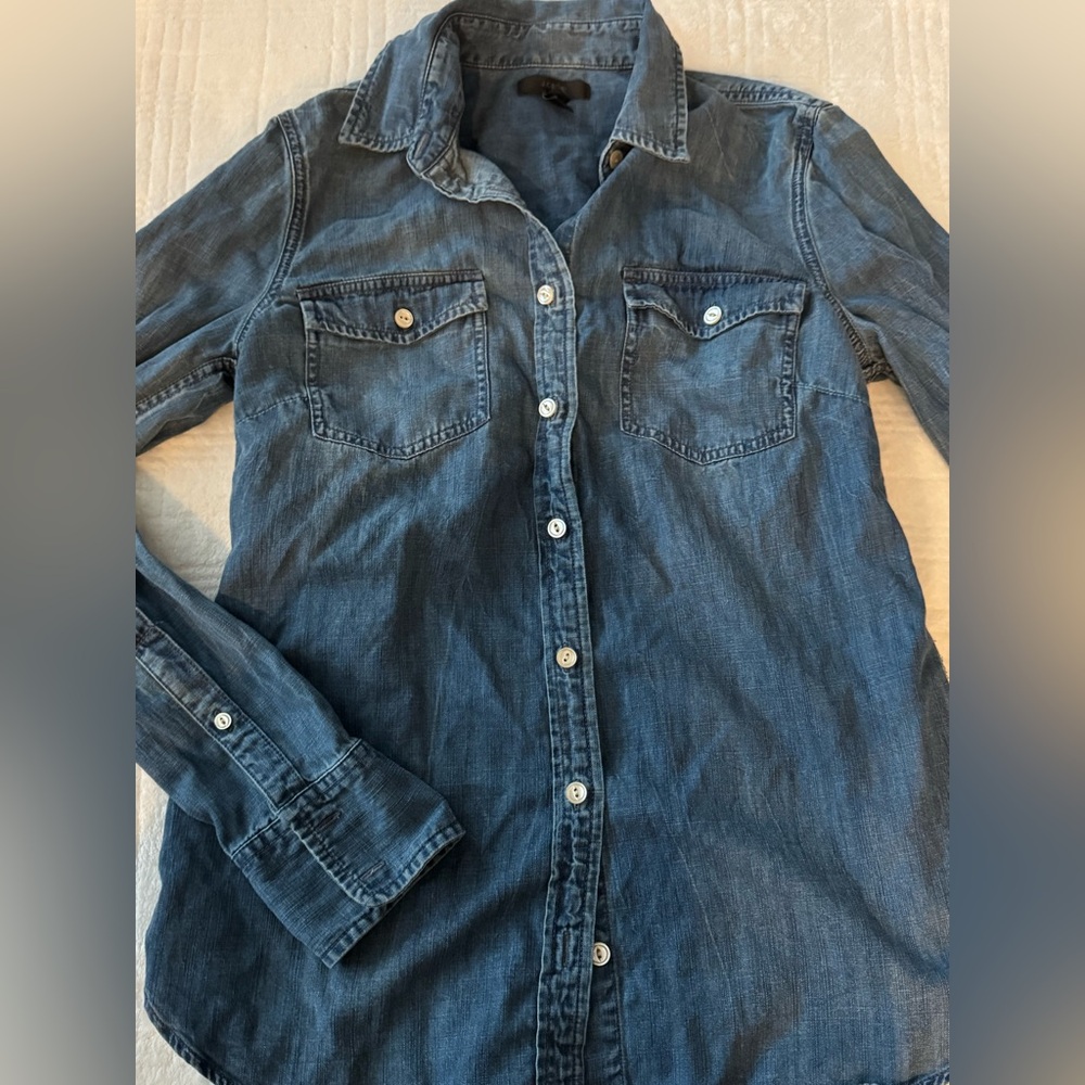 J. Crew Women's Blue Denim Shirt